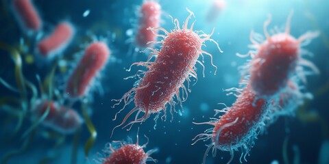 Fototapeta premium medical illustration of monkeypox virus structure