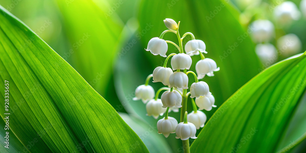 Sticker lily of the valley flower isolated on white background