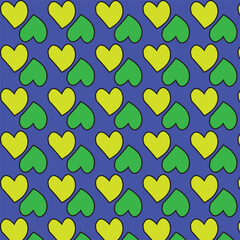  Stylish vector pattern featuring seamless vertical double hearts in grey and yellow. Perfect for backgrounds, textiles, and modern designs.