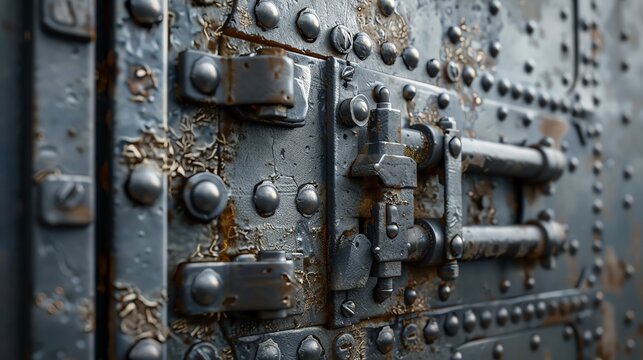 Detailed 3D render of industrial latches and catches