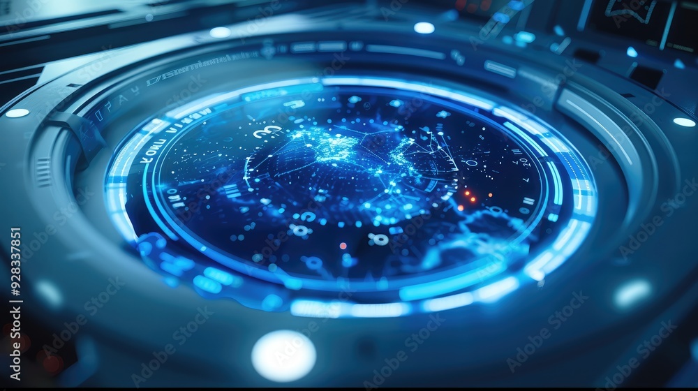Poster a futuristic monitoring system with real-time biometric data streaming, ai-driven health alerts, and