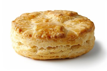 Big buttermilk biscuit against white background