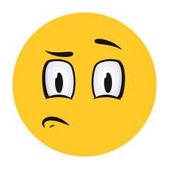 Cartoon faces. Funny face expressions, caricature emotions. Cute character with expressive eyes and mouth, smiley emoticon tongue emoticon