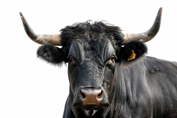 Naklejka premium Black bull face isolated on white background