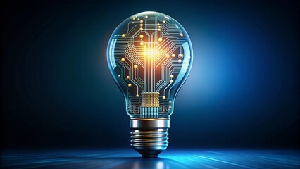 light bulb on dark background