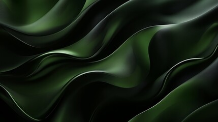 Obraz premium Abstract dark green waves flowing across a textured background