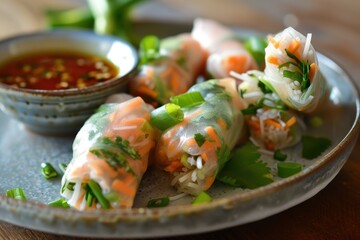 Breakfast mini spring rolls