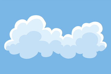 Cloud icon. Abstract white cloudscape icon symbol. Shapes in flat style. cloudy design element
