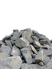 close up view of pile of stones isolated white background, transparent background