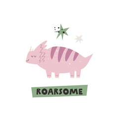 Vibrant Hand-Drawn Vector Cartoon Dinosaur Illustration