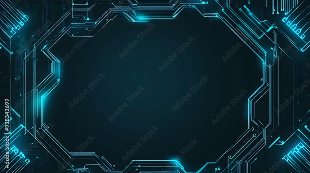 Poster background with computer circuits