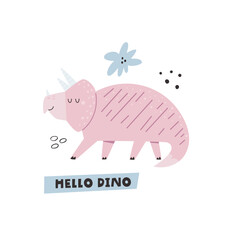 Vibrant Hand-Drawn Vector Cartoon Dinosaur Illustration