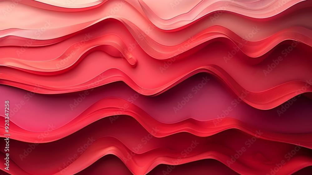 Poster abstract background of red and pink wavy lines. perfect for modern designs or as a background for te