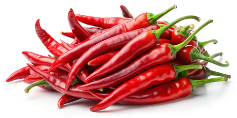 Red hot chili peppers isolated on white background