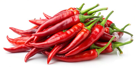 Red hot chili peppers isolated on white background