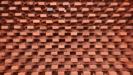 Red bricks arranged in a beautiful pattern
