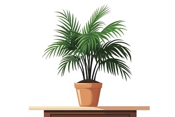 Obraz premium Simple clean vector illustration of a potted plant on a table on white background
