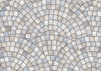 円形の石畳水彩背景