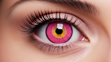 close up of a female eye