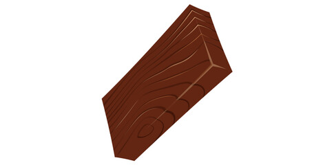 Wooden Game Block Flat Style Vector Illustration.	