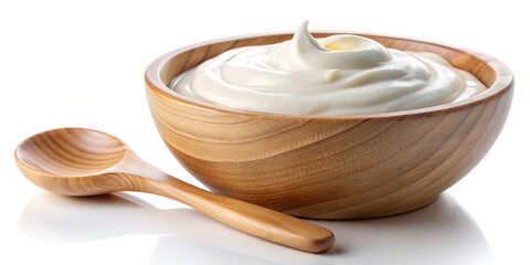 ​A bowl and spoon of vanilla cream