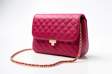 Raspberry Colors flap bag on a white isolated background