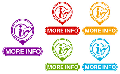 set more info labels icon. learn more information sign social media template design vector illustration	