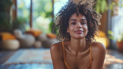 A dynamic shot of a counseling session where the counselor is guiding the client through a mindfulness exercise, with the background showing a peaceful office with natural light streaming in.