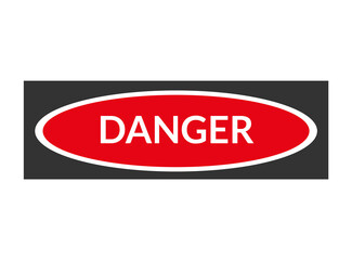 Danger warning board icon. Caution and dangerous area. Red sign for safety, hazard shock. Keep out caution warning and risk zone. cartoon illustration