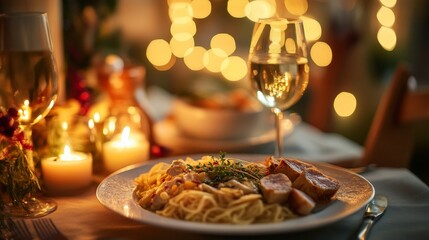 Imagine a cozy dinner with beautifully arranged food that warms the heart and pleases the eye.