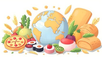 World Food Day. Save food save our world and safety lives. Poster and banner background. Food background
