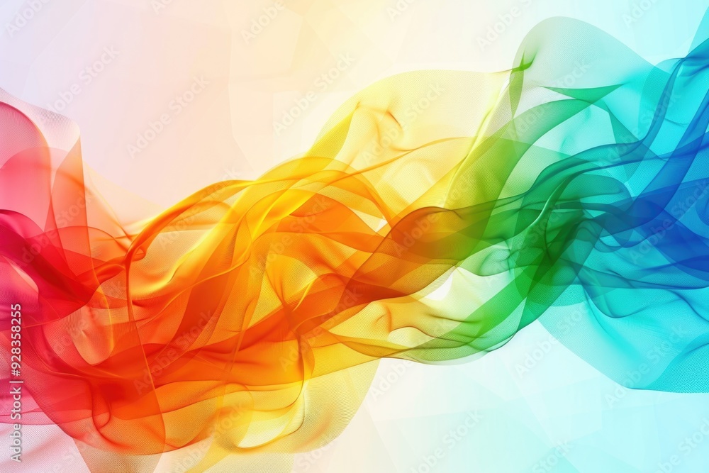 Poster abstract colorful background with a white layer
