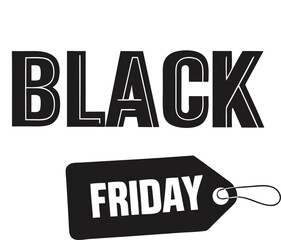 Chic Black Friday sale banner with isolated text, perfect for elegant promotions