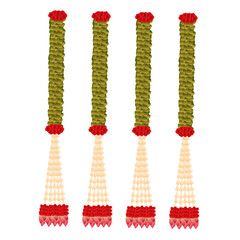 Lotus, rose, korvai & green leaves mala toran decoration material