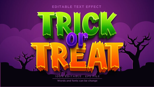 Trick or treat text effect, Editable text effect halloween theme