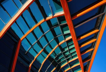 vibrant architectural style showcasing striking color contrasts bold dynamic composition, architecture, design, building, modern, structure, aesthetic