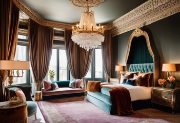 elegant luxurious bedroom design featuring cozy soft opulent decor elements relaxing atmosphere, luxury, textiles, lighting, elegance, comfort, coziness