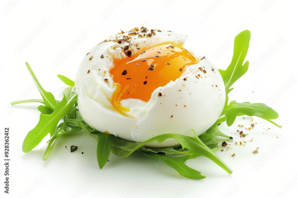 Sticker Delicious egg isolated on white