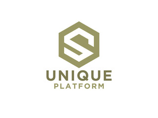 Abstract Initial Letter S Logo. Geometric Linear Style isolated on White Background. Usable for Business and Branding Logos.