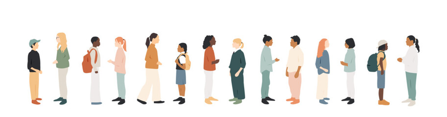 Different children talk to each other. Communication concept.