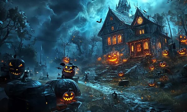 Haunted House on Halloween Night