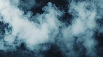 Thick white smoke against a dark background