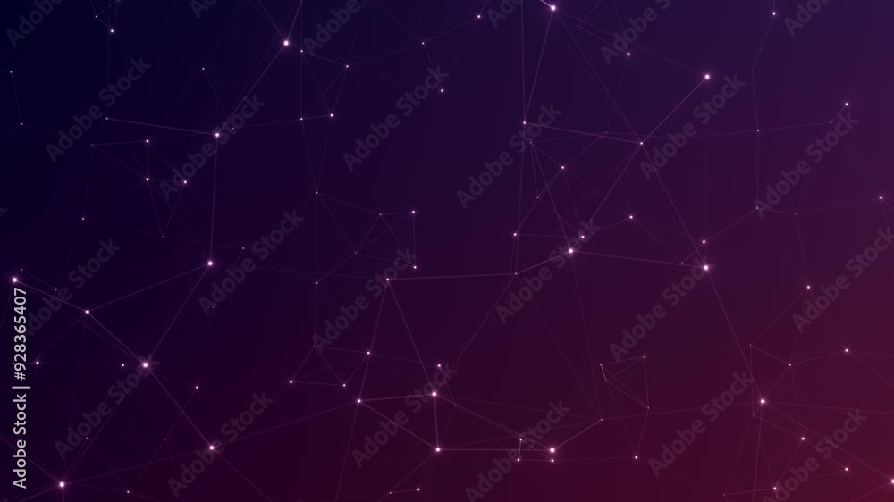 Aufkleber Colorful sparkling gradient color changing data web, network concept animation