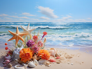 Eyecatching Man holding woman on back on night sea shore