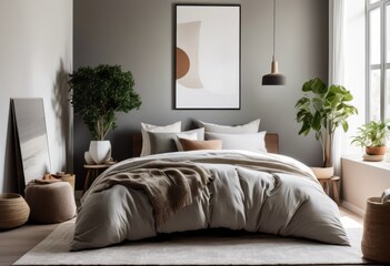 stylish minimalist bedroom featuring soft ambient lighting modern design aesthetic peaceful retreat, decor, calm, furniture, interior, space, comfort, colors