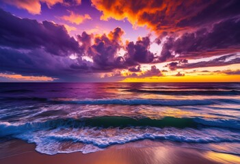 Fototapeta premium stunning oceanfront property featuring breathtaking sunset views over serene waters expansive horizons, beachfront, coastline, landscape, scenery, sky