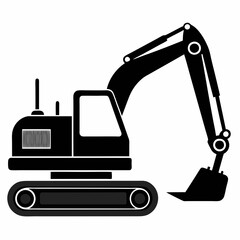 Excavator Black silhouette