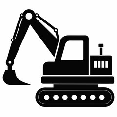 Excavator Black silhouette