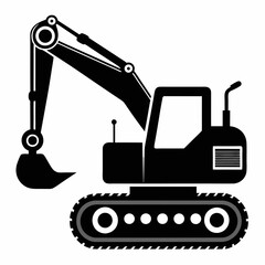 Excavator Black silhouette