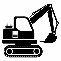 Excavator Black silhouette